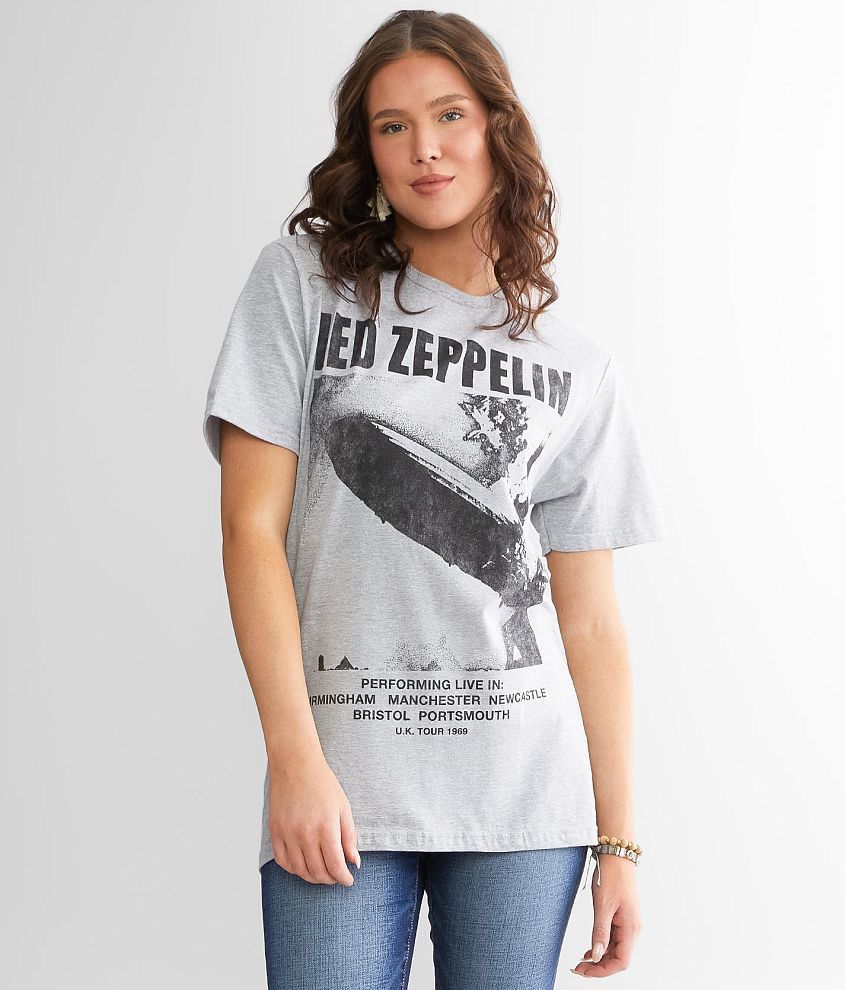 Zeppelin U.K. Tour 1969 Band T-Shirt Women's T-Shirts Heather Grey |