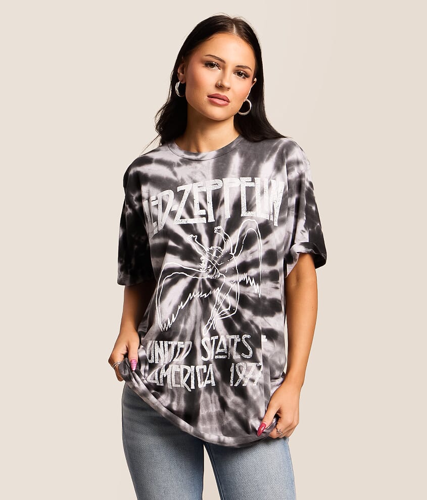 PHILCOS Led Zeppelin Tie Dye Oversized Band T-Shirt - Women's