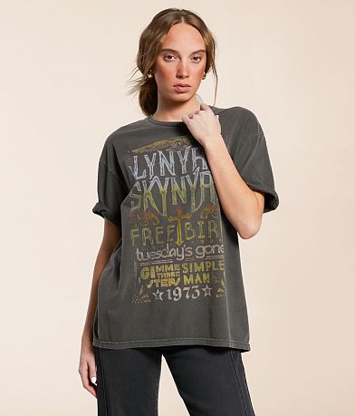 PHILCOS Lynrd Skynrd Free Bird Oversized Band T-Shirt front view
