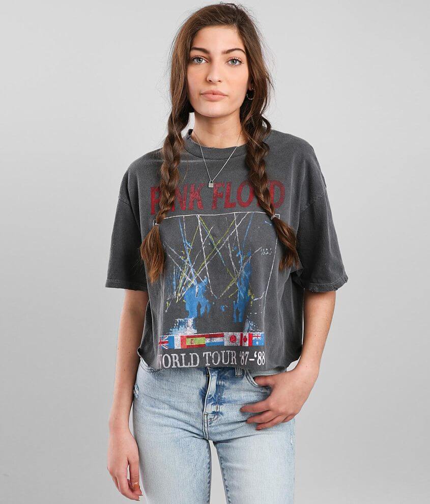 Pink Floyd Cropped Band T-Shirt - Women's T-Shirts in Grey Pigment Dye