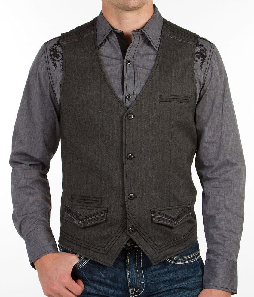 Buckle Black Harrison Vest front view