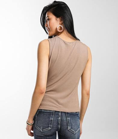 red by BKE Ruched Tank Top back view