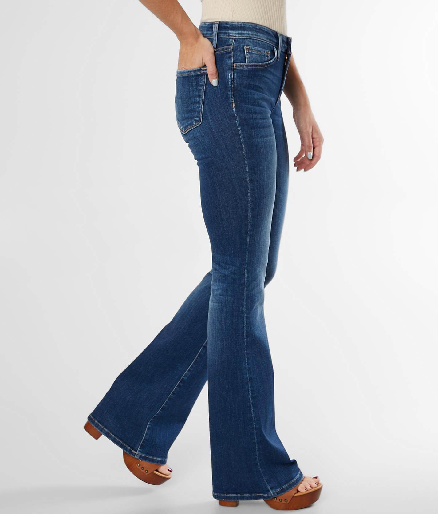 buckle flare jeans