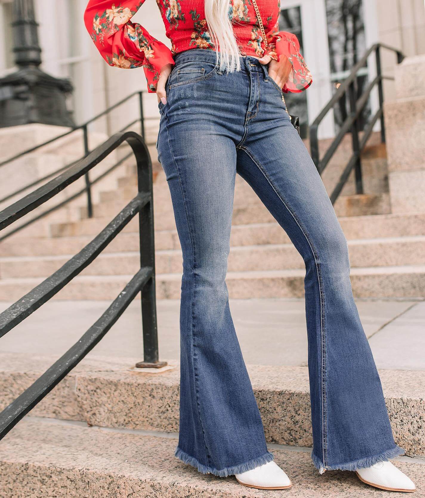 high rise super flare jeans