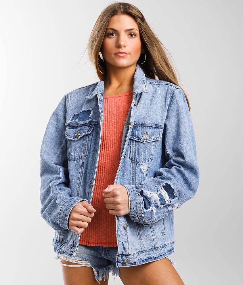 Bridge by GLY Destructed Denim Jacket - Women's Coats/Jackets in Denim ...