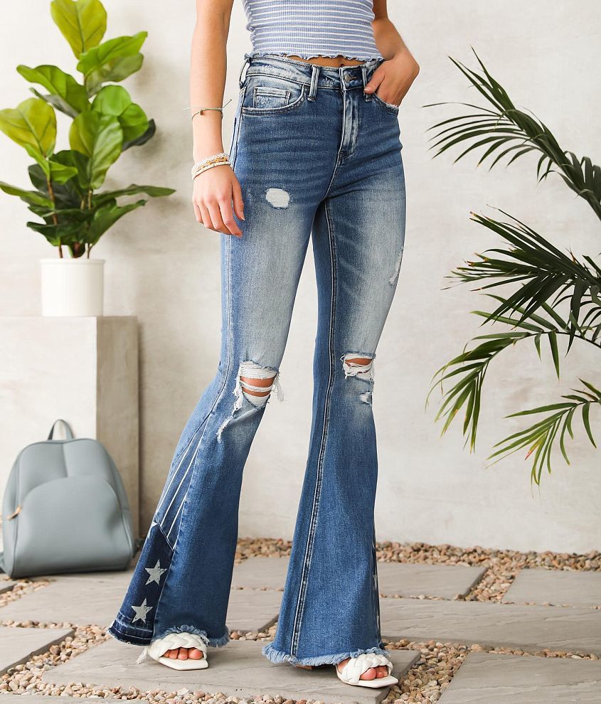 High rise super flare clearance jeans