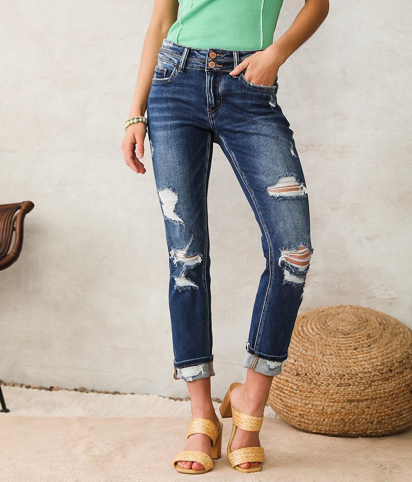 Mika Relaxed Straight Mid Rise Jeans Blue