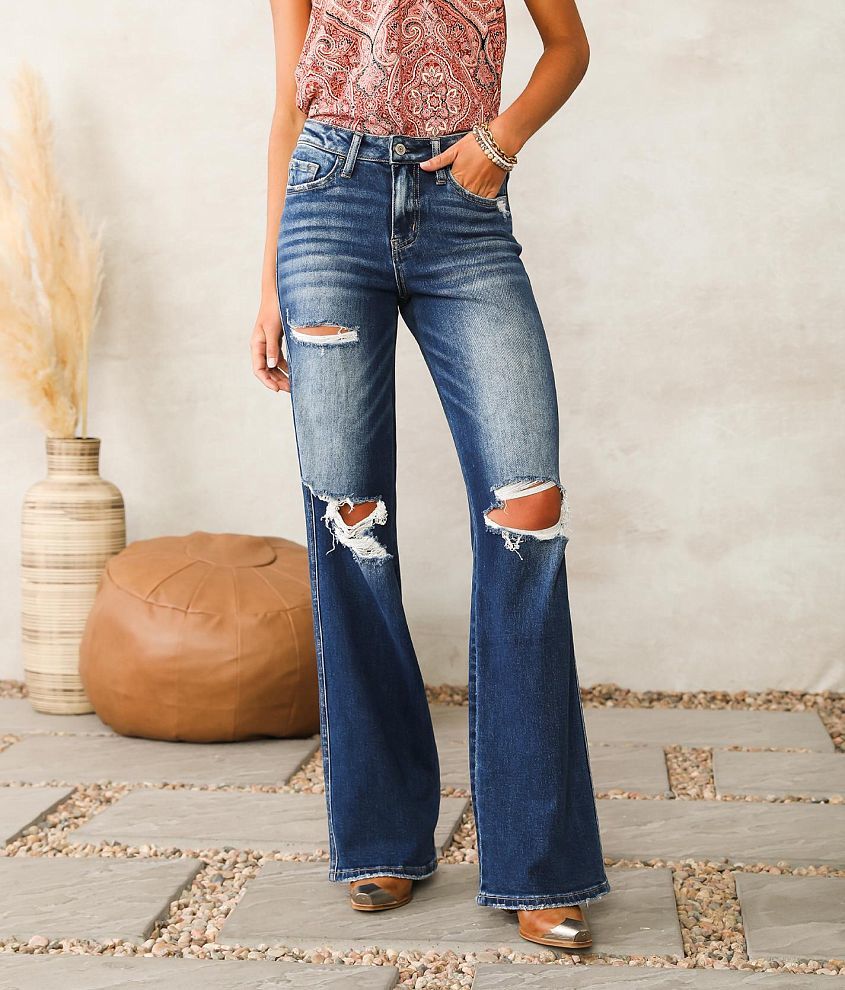 Flying Monkey High Rise Wide Leg Stretch Jean front view