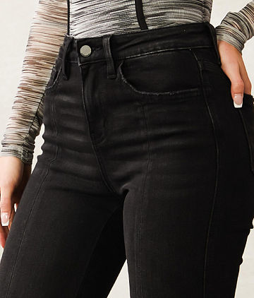 High Rise Split Flare Stretch Jean