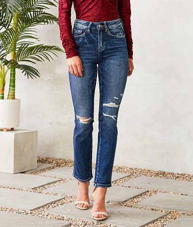 Flying Monkey High Rise Slim Straight Stretch Jean front view