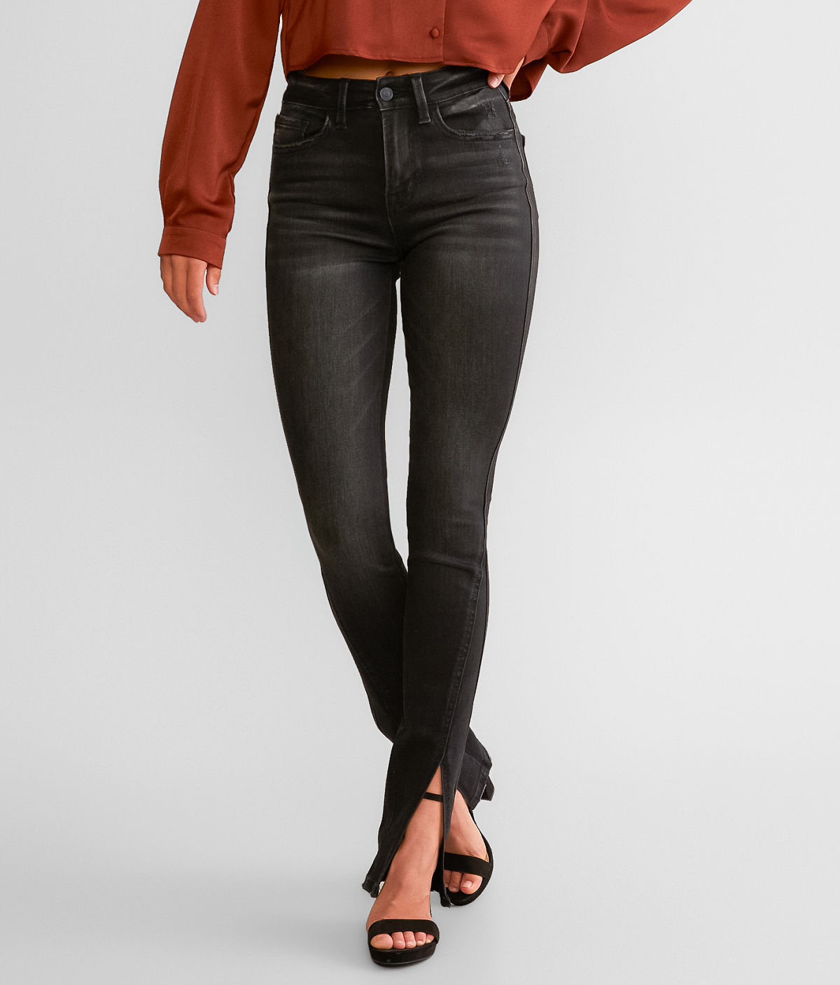 Flying Monkey High Rise Slim Straight Stretch Jean — Coral Vine by Buckle