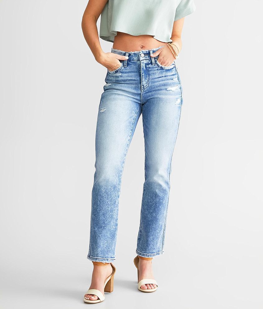 Flying Monkey High Rise Cropped Straight Stretch Jean front view