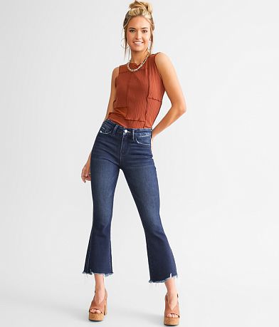 Flying Monkey High Rise Cropped Flare Stretch Jean front view