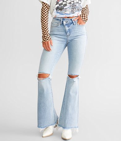 Flying Monkey High Rise Flare Stretch Jean full left side view