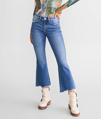 Umitay Women Seamed Front Wide Leg Jeans Elastic Waist Stretch Denim Flare  Jeans High Waisted Jean Bell Bottom Cropped Pants 