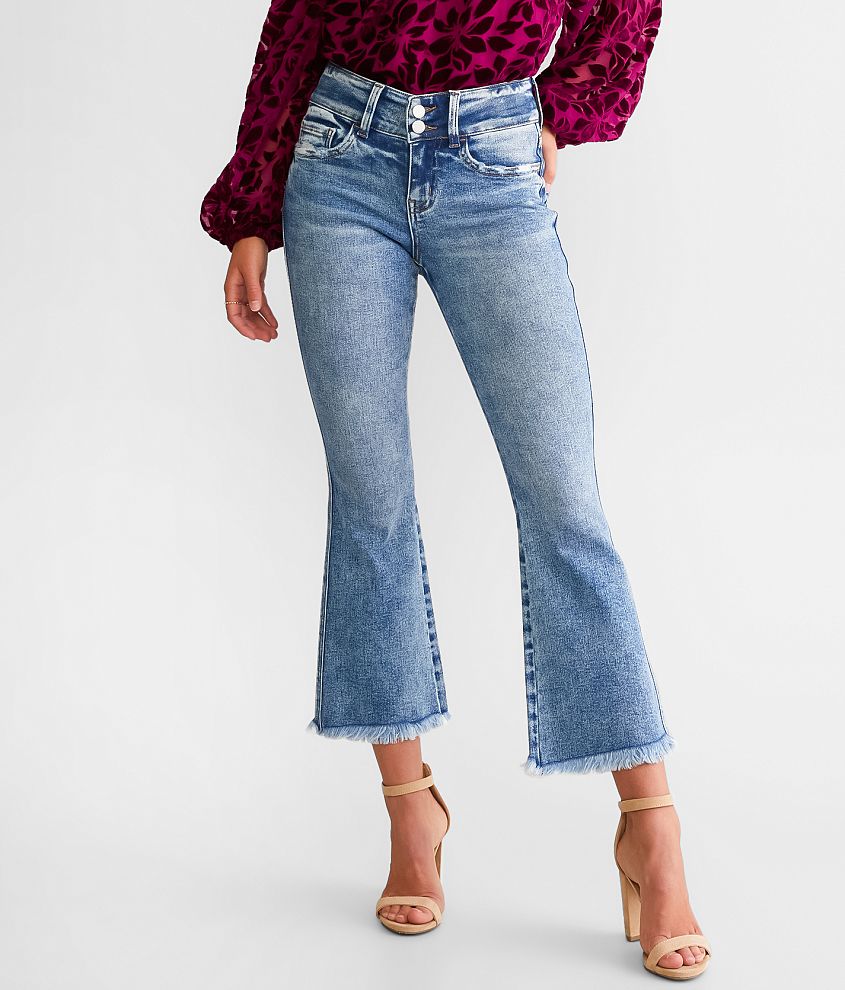 Flying Monkey Mid-Rise Cropped Flare Stretch Jean front view