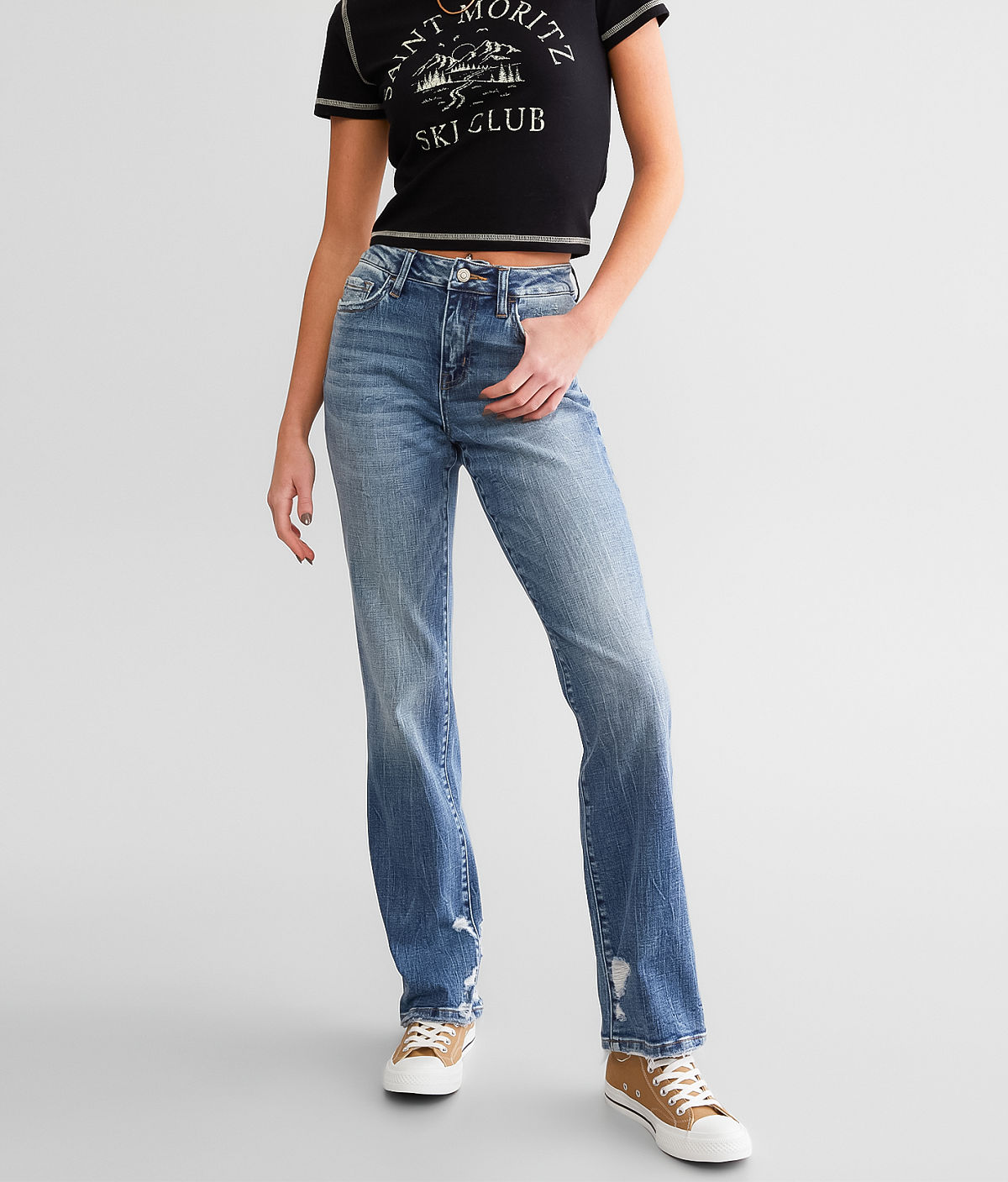Flying Monkey High Rise Straight Stretch Jean — Skill by Buckle