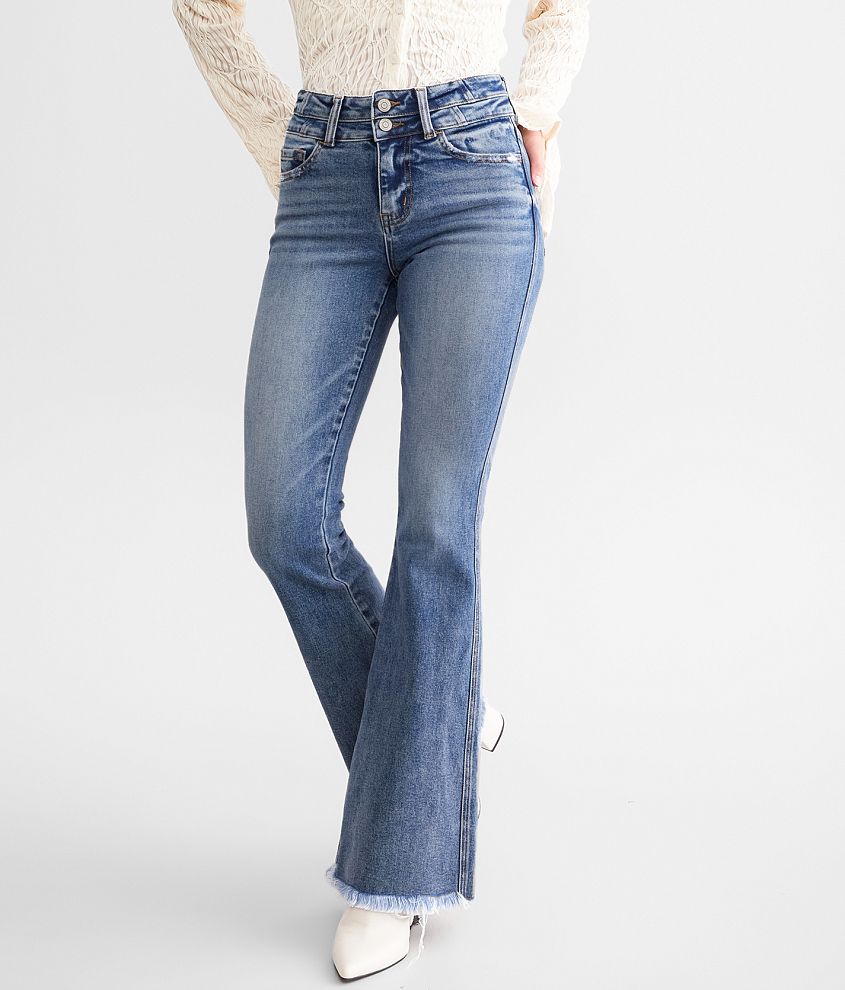 Flying Monkey High Rise Flare Stretch Jean front view