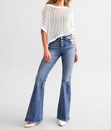 Flying Monkey High Rise Flare Stretch Jean front view