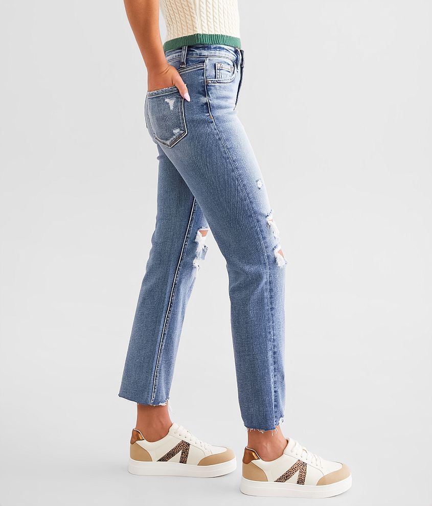 Mid-Rise Cropped Straight Stretch Jean