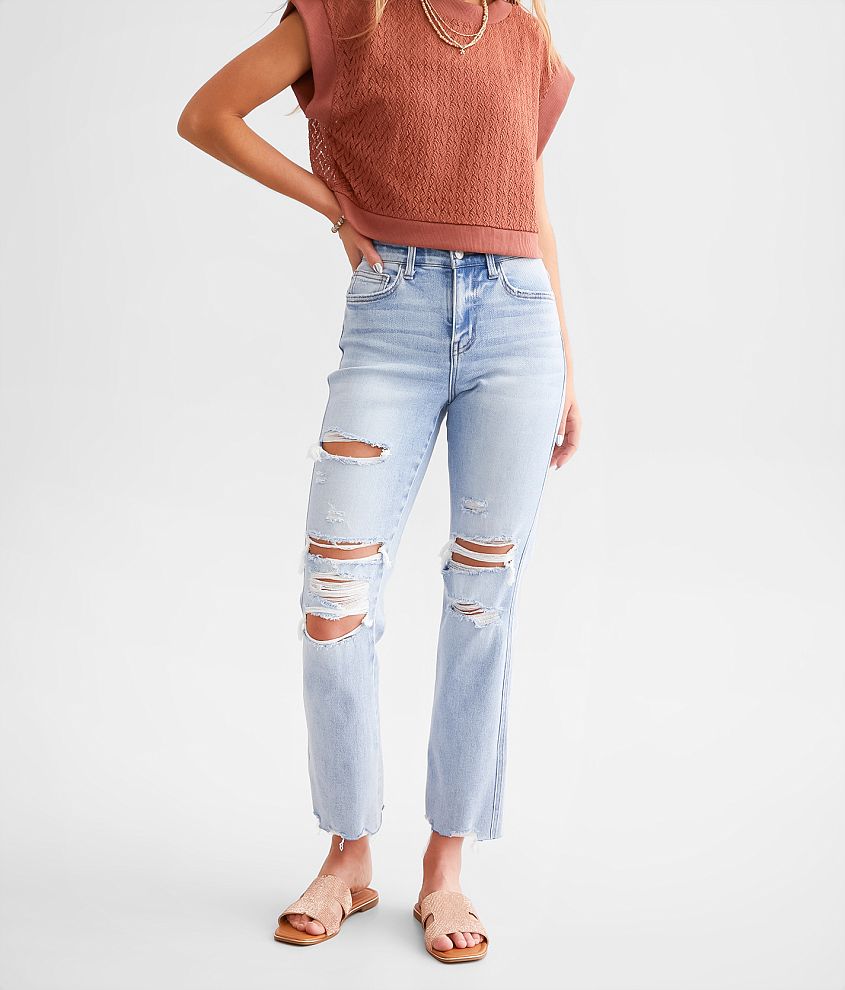 Flying Monkey High Rise Cropped Straight Stretch Jean