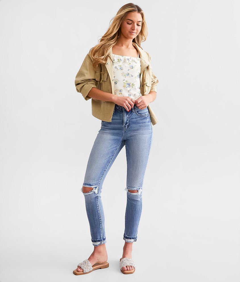 High Rise Ankle Skinny Stretch Jean