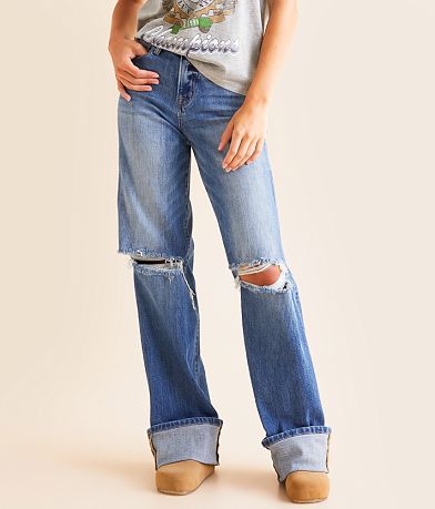 Nicole Tie Waist Baggy Wide Jean (Flying Monkey)