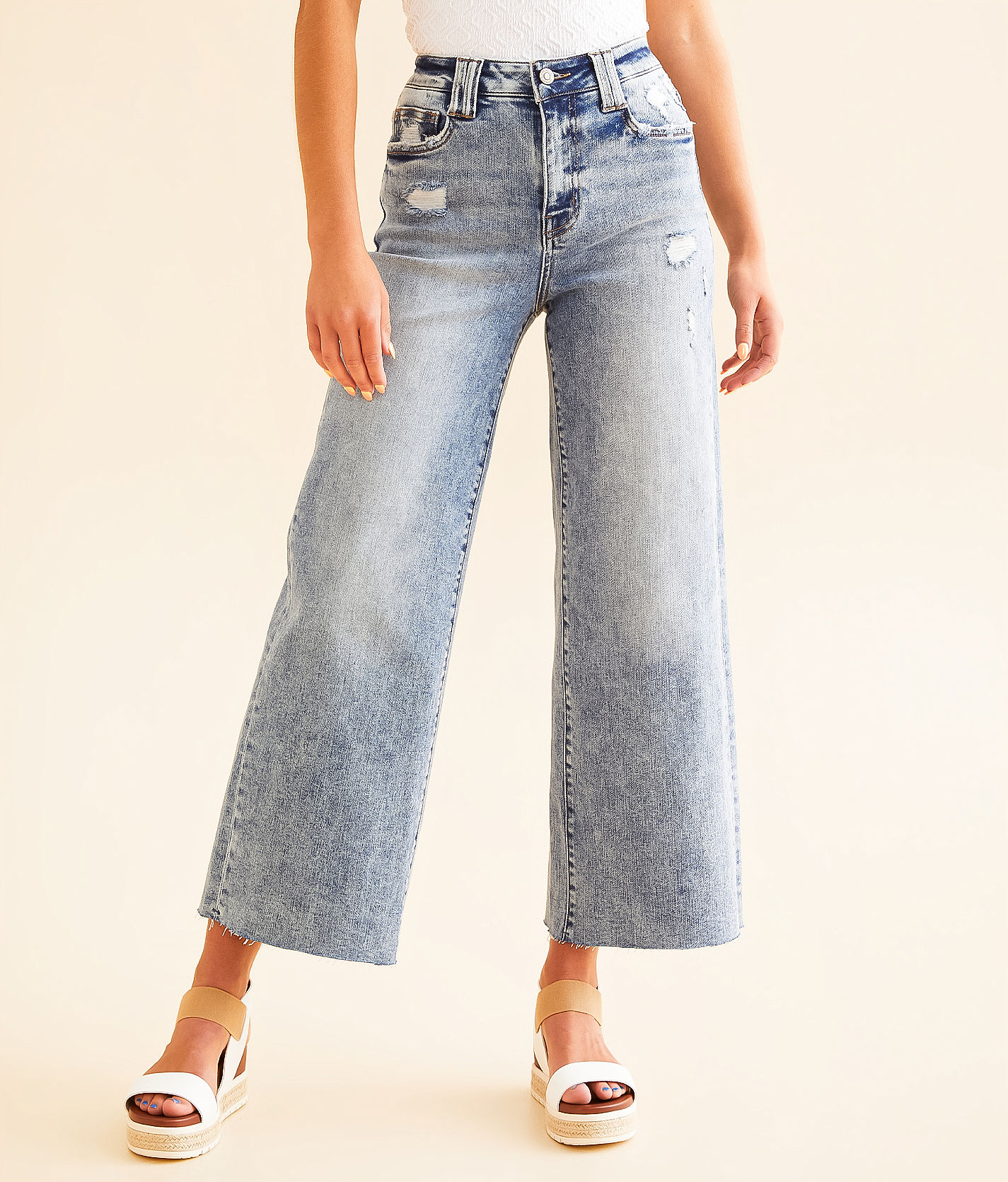 Flying Monkey Icon Cropped Wide Leg Stretch Jean - Women's