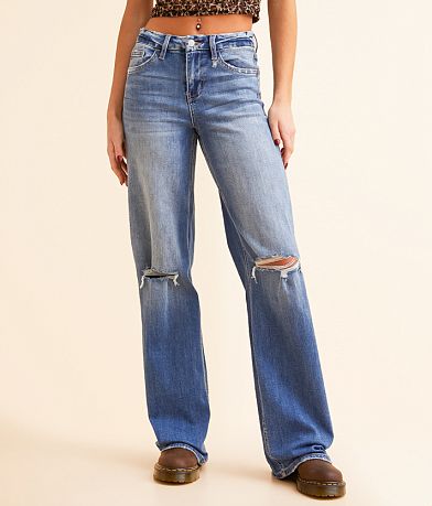Flying Monkey Baggy Wide Leg Stretch Jean front view