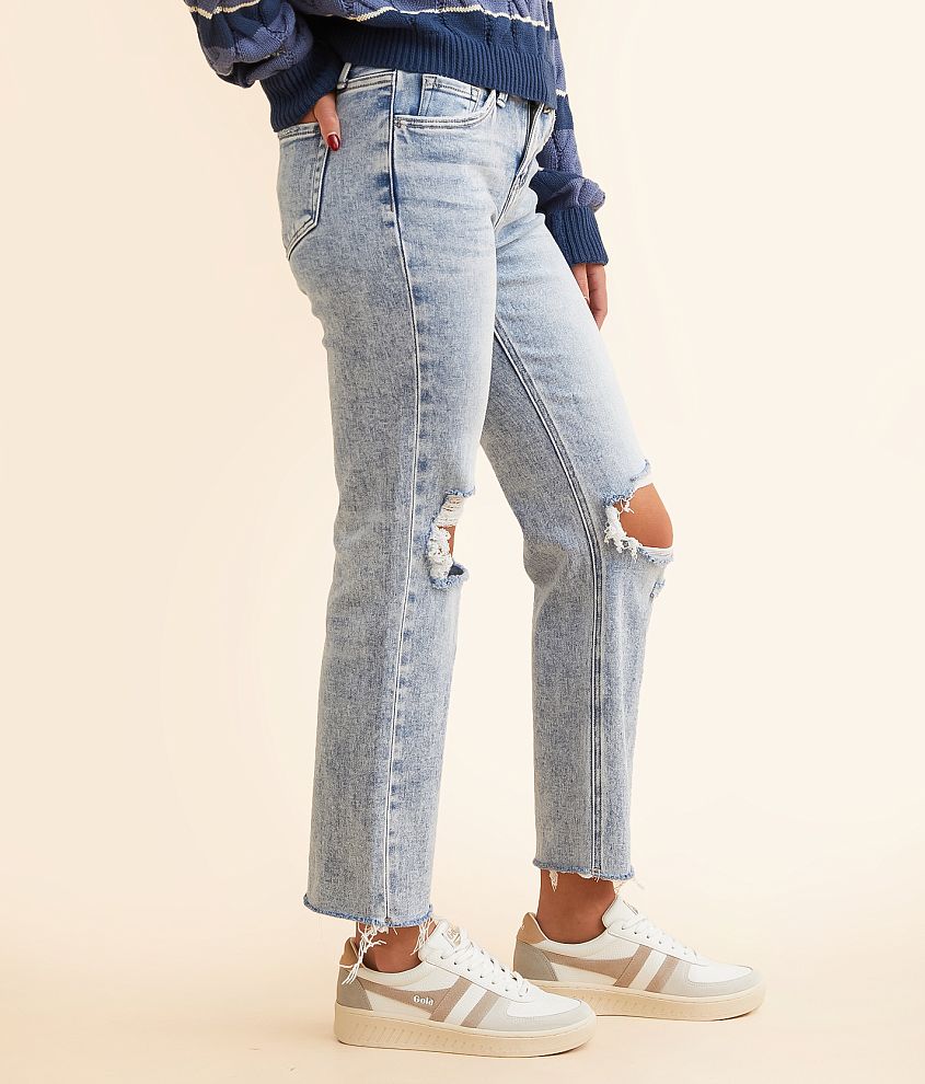 Mid-Rise Cropped Straight Stretch Jean
