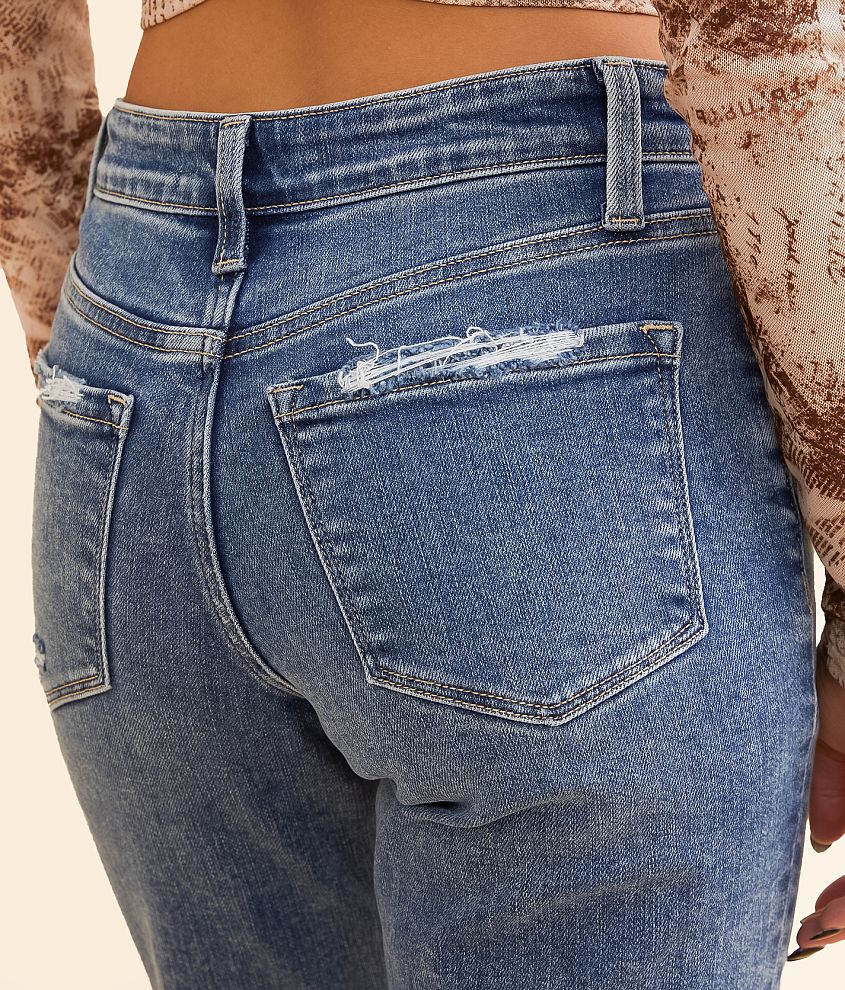 Mid-Rise Cropped Straight Stretch Jean