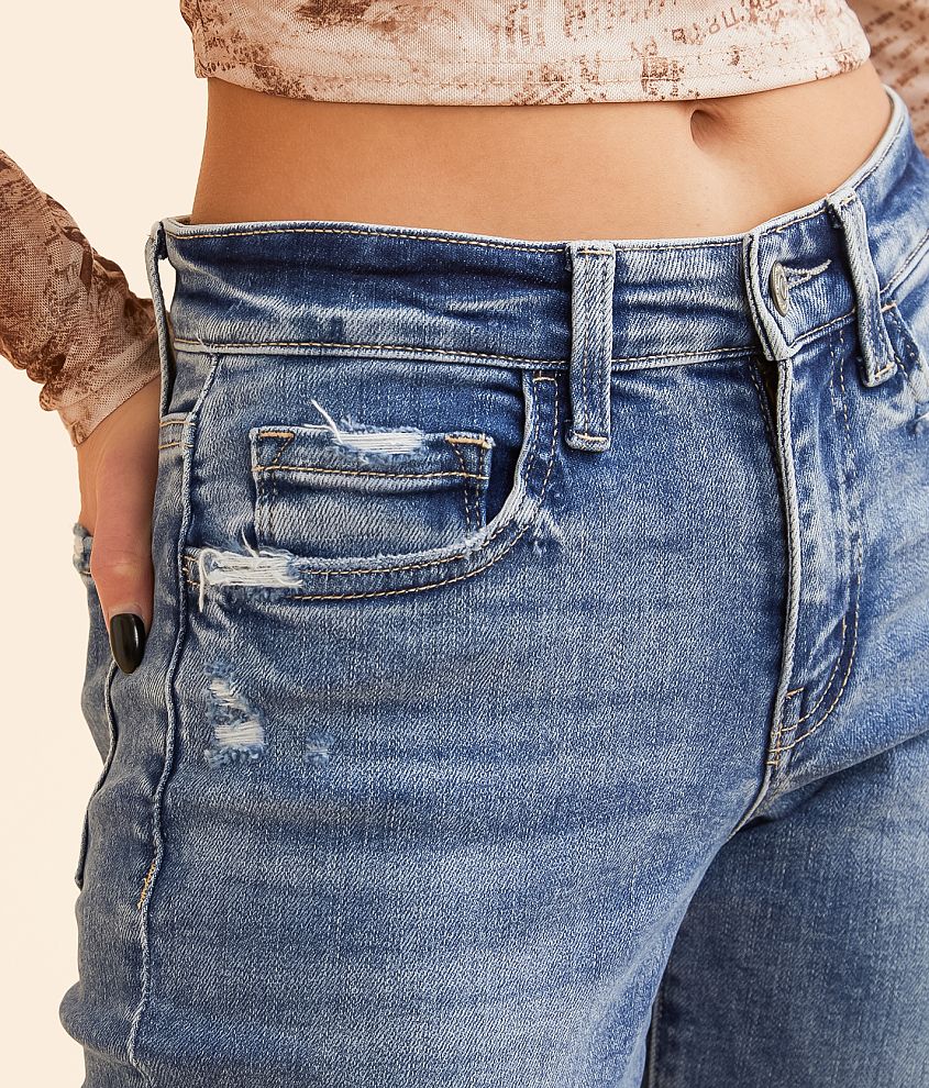 Mid-Rise Cropped Straight Stretch Jean