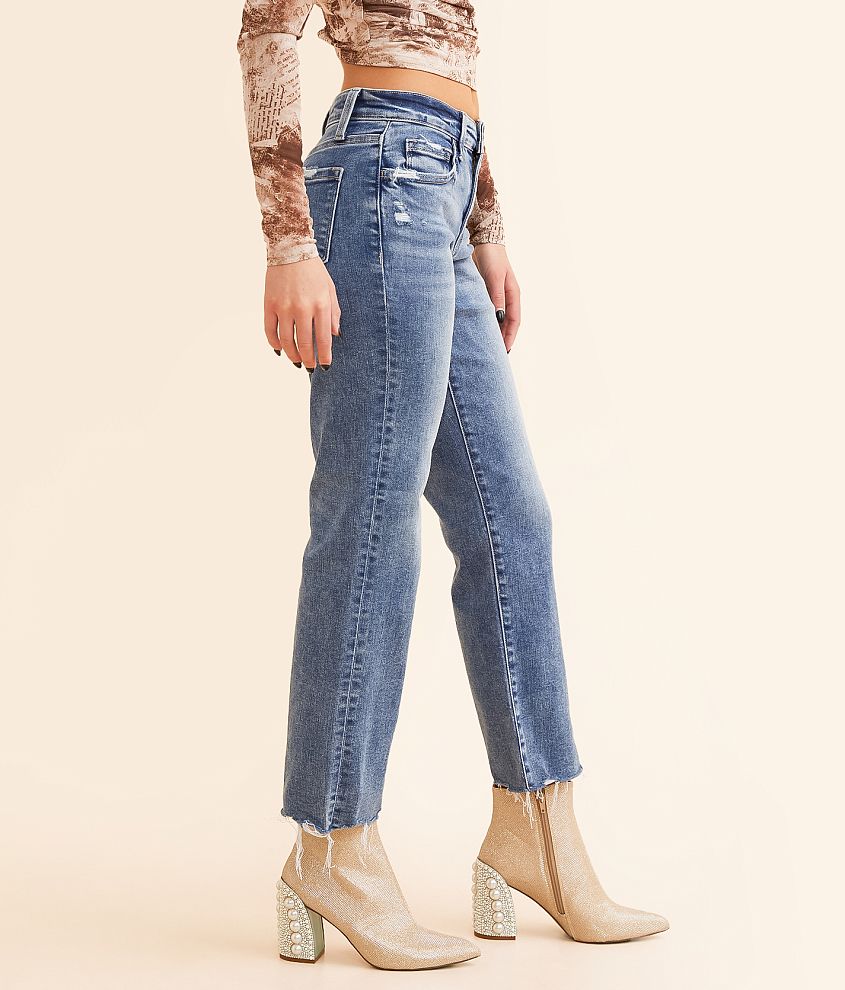 Mid-Rise Cropped Straight Stretch Jean
