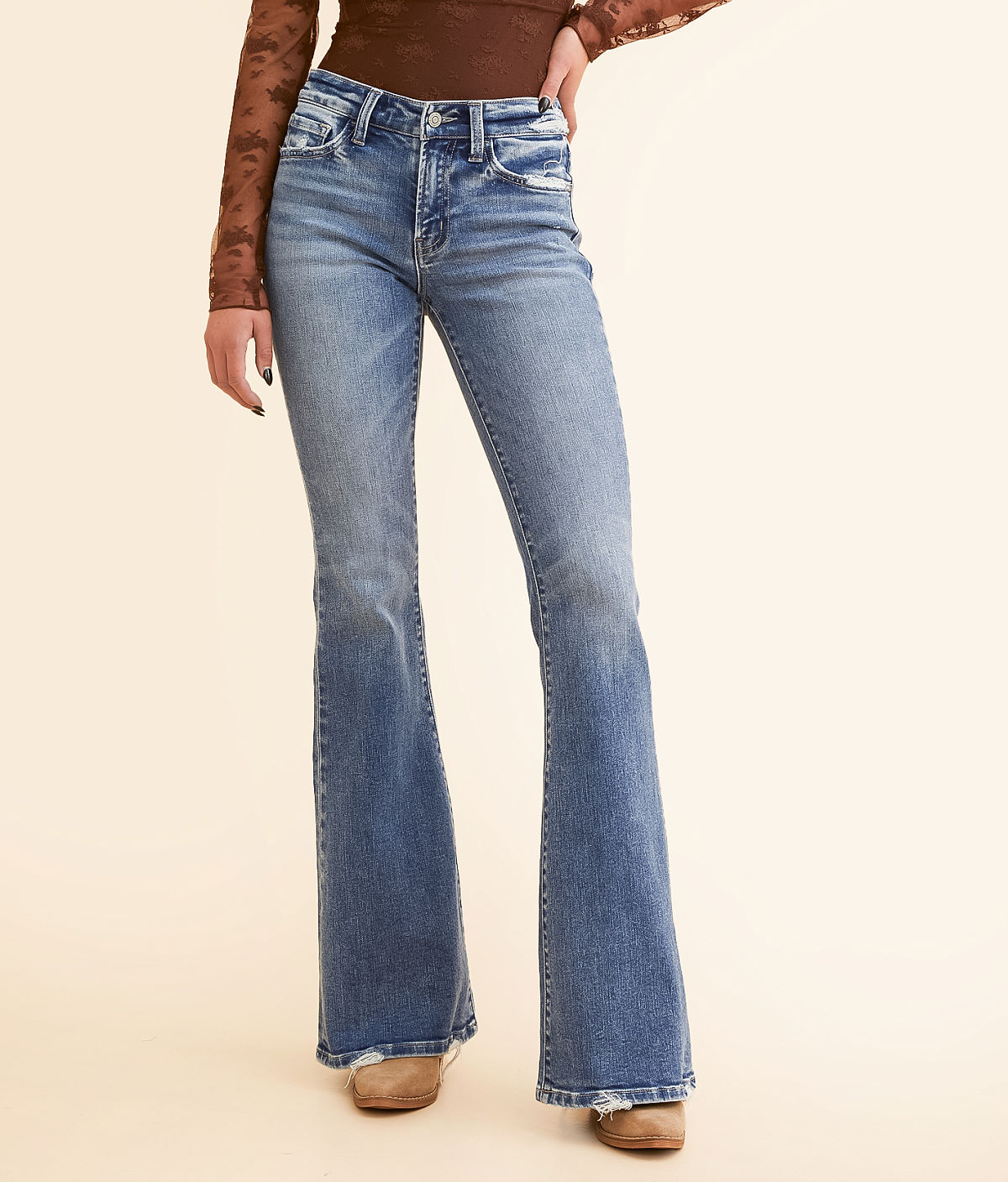 Flying Monkey Mid-Rise Flare Stretch Jean — Nicest by Buckle