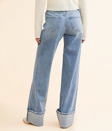 Flying Monkey Baggy Wide Leg Stretch Cuffed Jean BACK