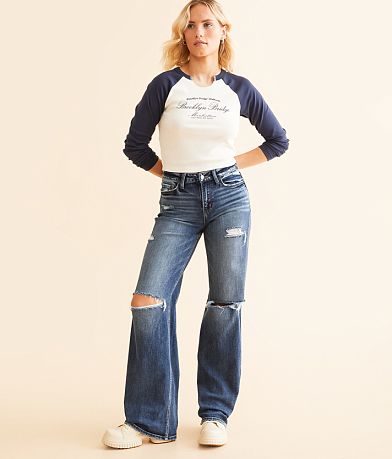 Flying Monkey Baggy Wide Leg Stretch Jean front view