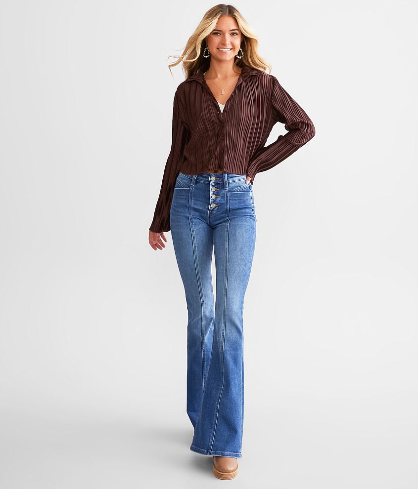 Flying Monkey High Rise Flare Stretch Jean Women's Jeans in Miramar