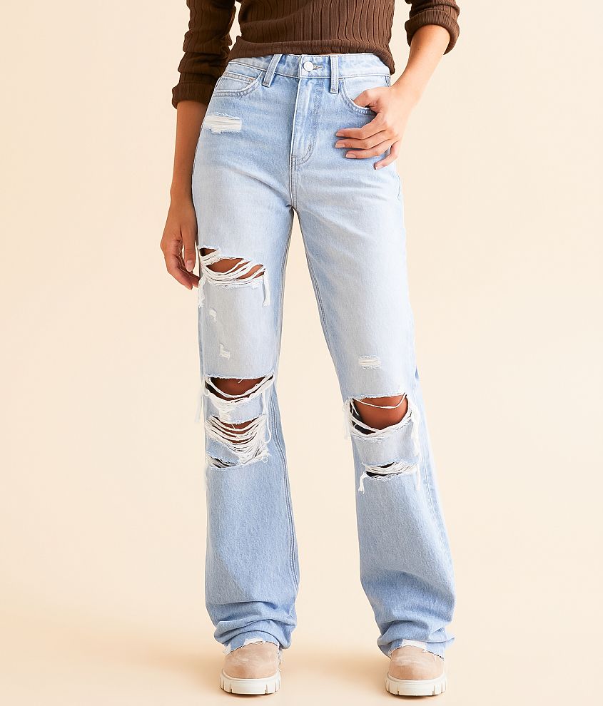 Just Joking Around High Rise Flying Monkey Distressed 90's Flare Jeans ·  NanaMacs