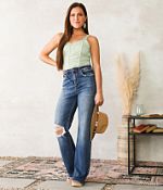 Flying Monkey 90s Vintage Wide Leg Stretch Jean - Women's
