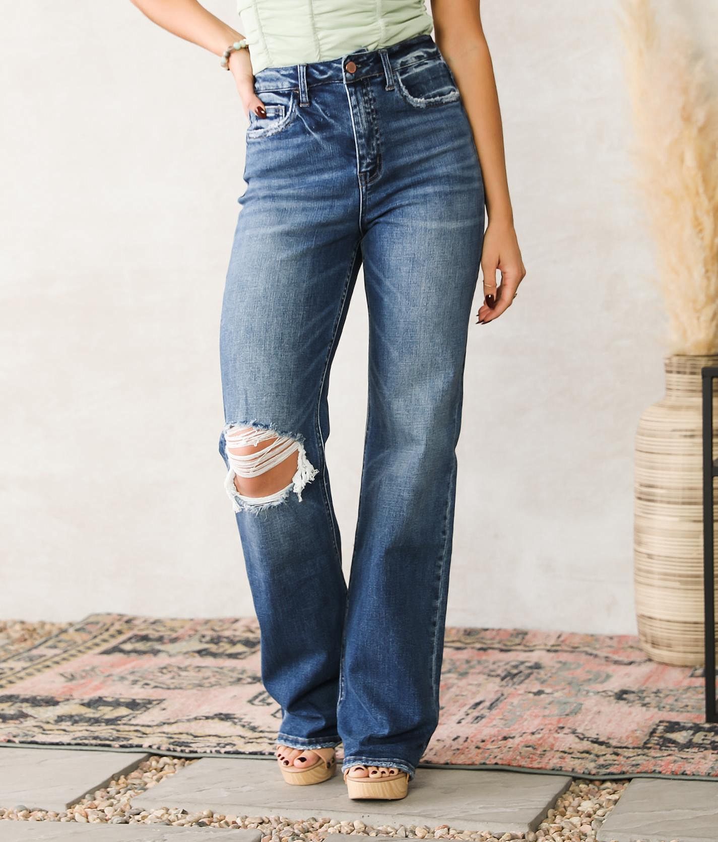 Flying Monkey 90s Vintage Wide Leg Stretch Jean - Women's