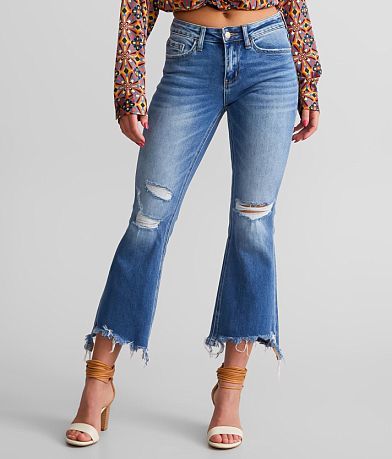 Distressed Bell Bottom Jeans - Prima Diva