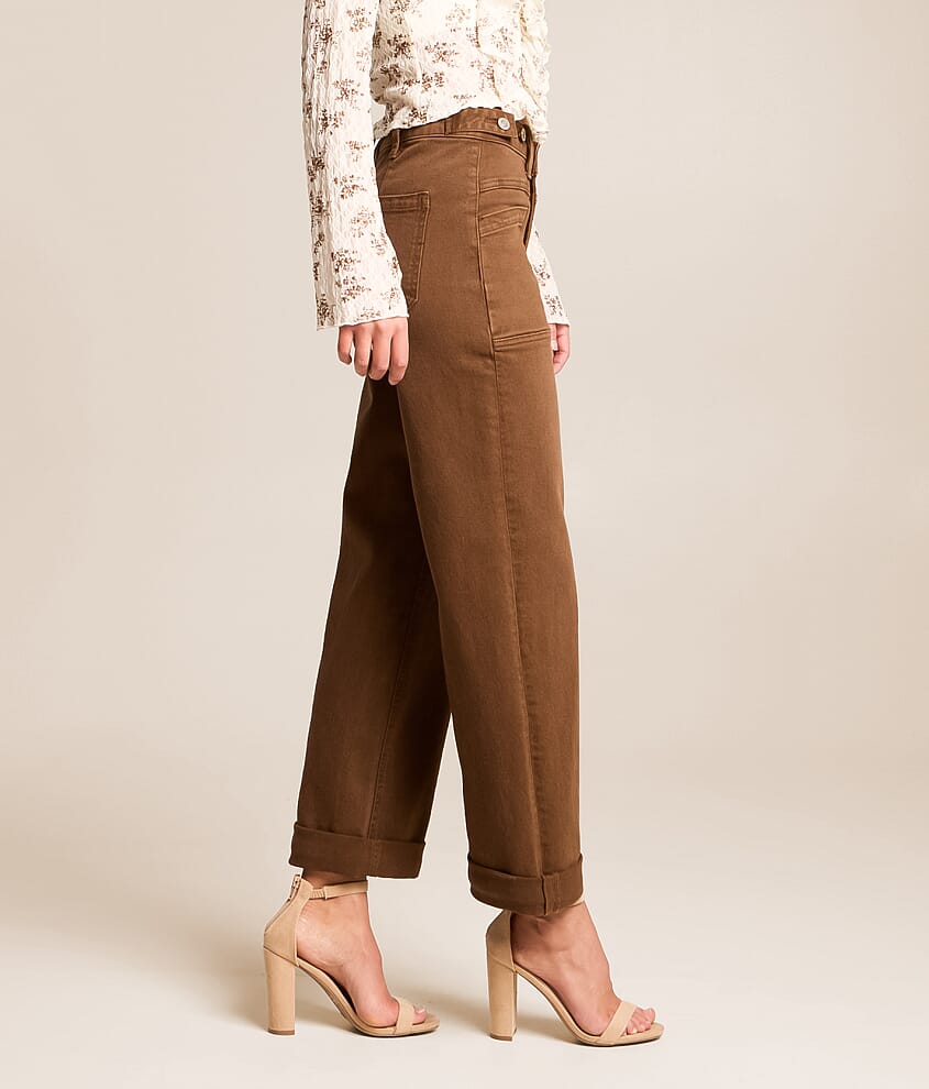 High Rise Wide Leg Stretch Cuffed Jean thumbnail 3
