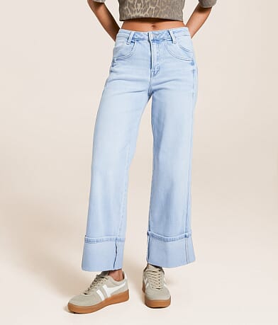 Flying Monkey High Rise Cropped Wide Leg Stretch Jean front view