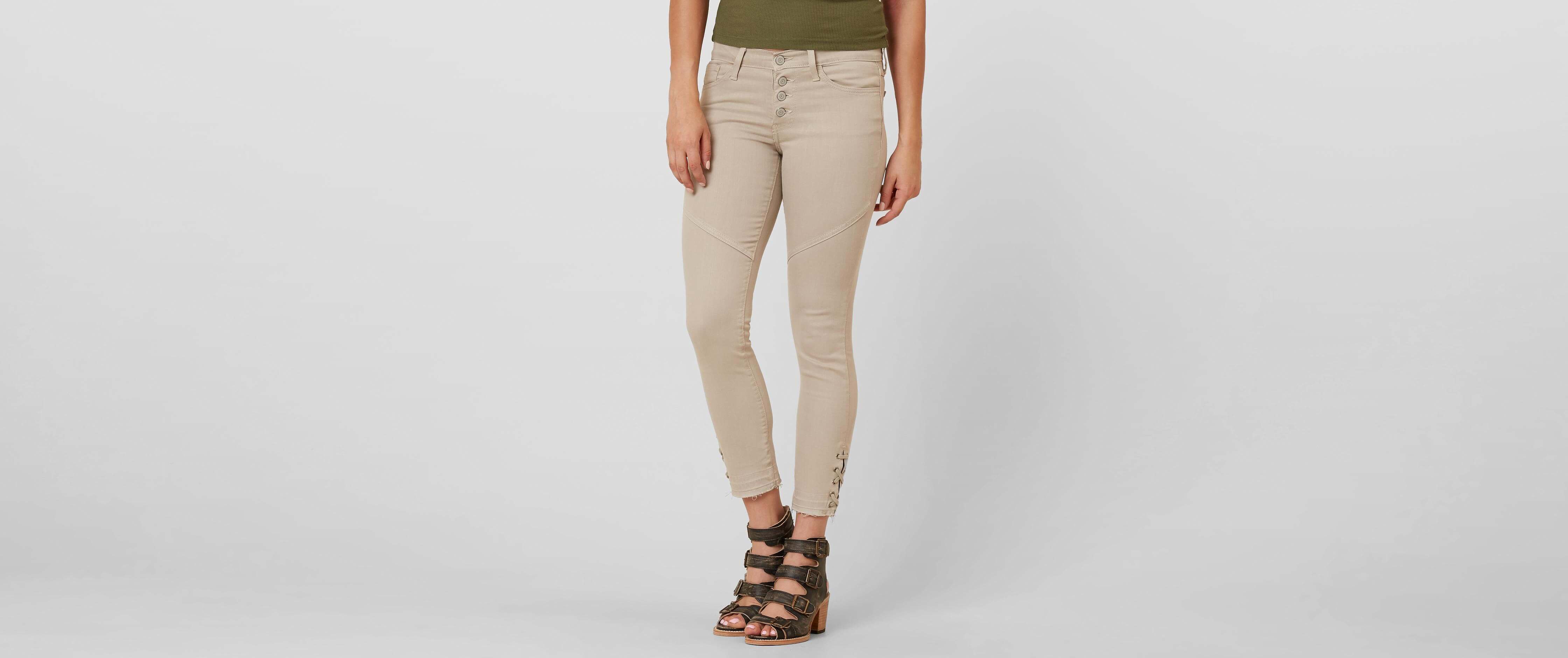 khaki cropped jeans