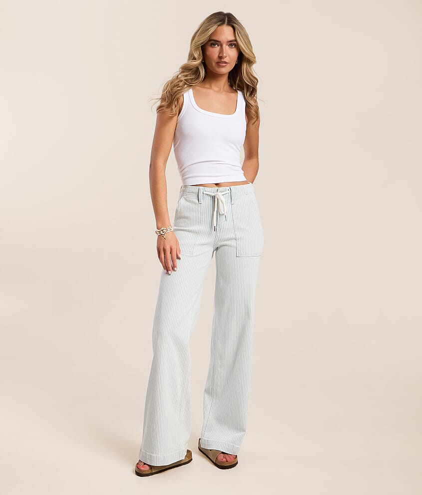 Lovervet High Rise Striped Wide Leg Stretch Jean - Women's Jeans