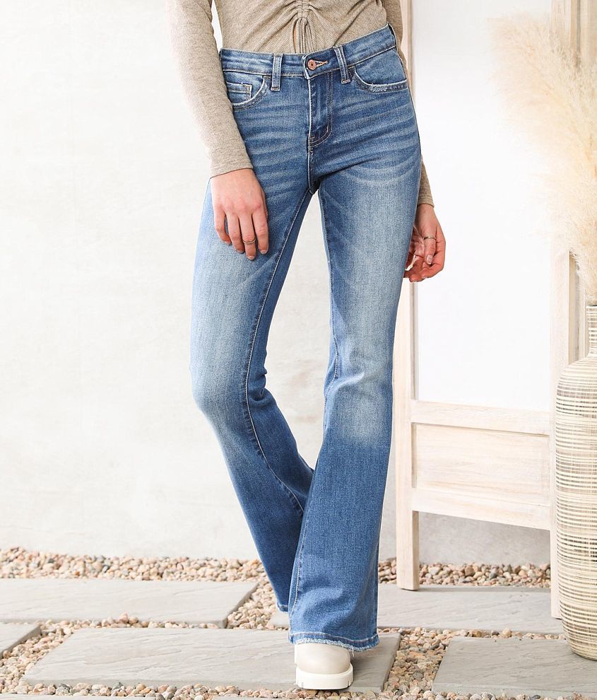 VERVET Alison Mid-Rise Flare Stretch Jean front view