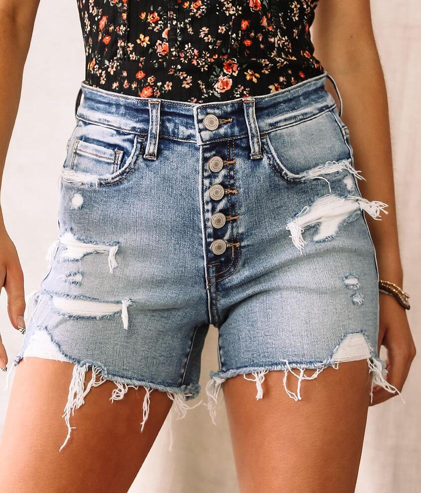 VERVET High Rise Stretch Short Women's Shorts in Sweet Sea Buckle