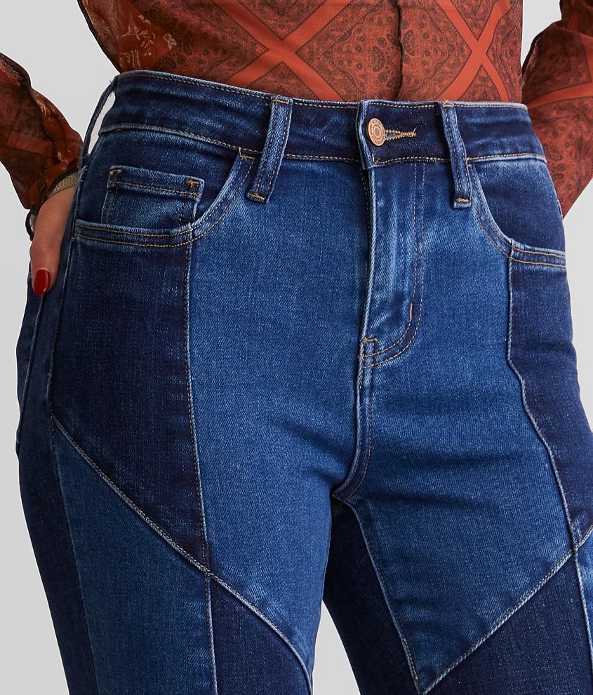 High Rise Pieced Super Flare Stretch Jean