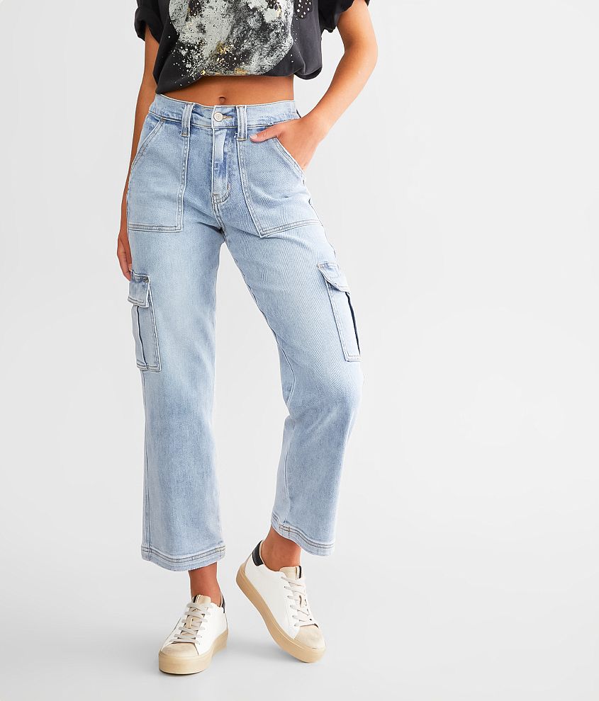 VERVET Thyme - High Rise Utility Cargo Wide Leg Jeans