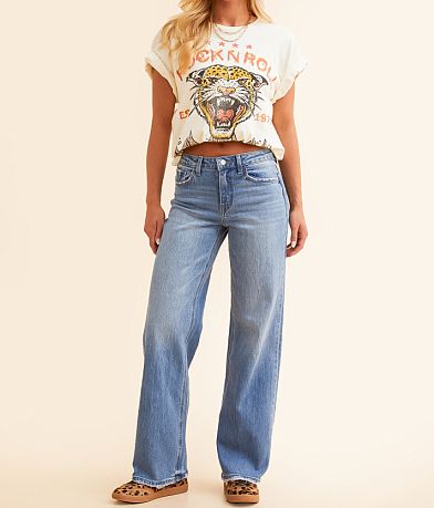 VERVET Olivia High Rise Wide Leg Stretch Jean front view